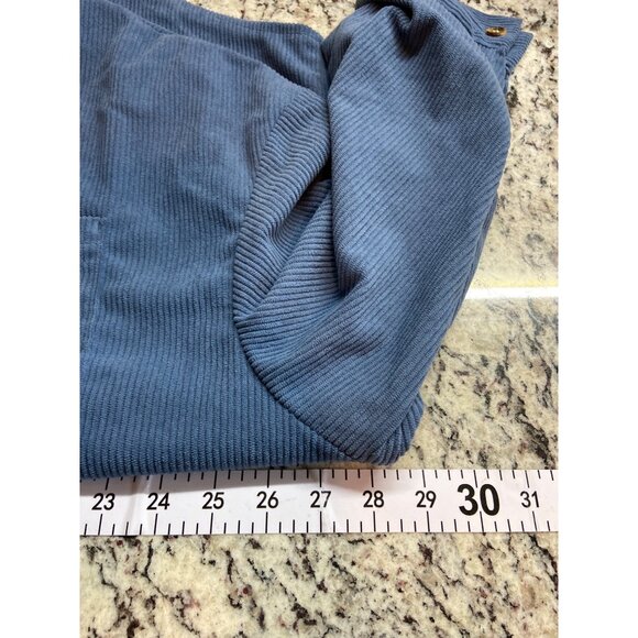 Womens Corduroy Button Up Shacket XXL Blue Oversized Casual Chic Minimilist - Picture 8 of 9